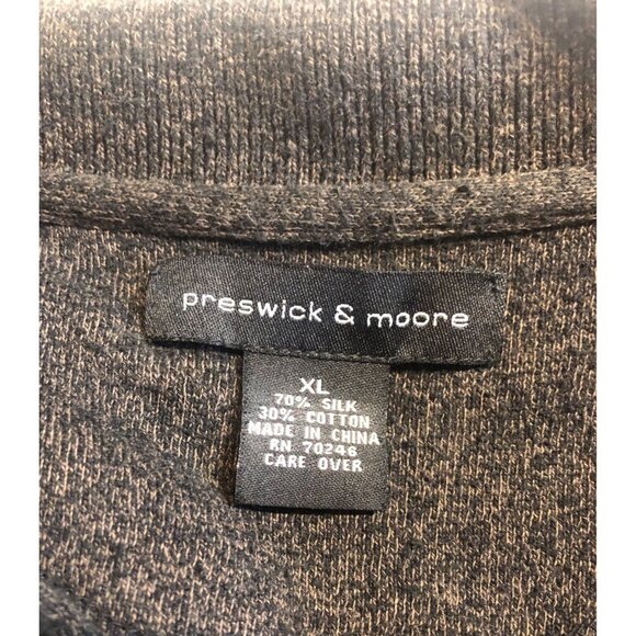 Preswick & Moore Men's Size XL Black & Tan Silk Blend Short Sleeve Polo Shirt - Picture 7 of 8